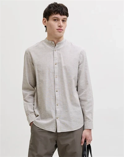 Jack & Jones - JJESummer Linen Blend Band Skjorte - String